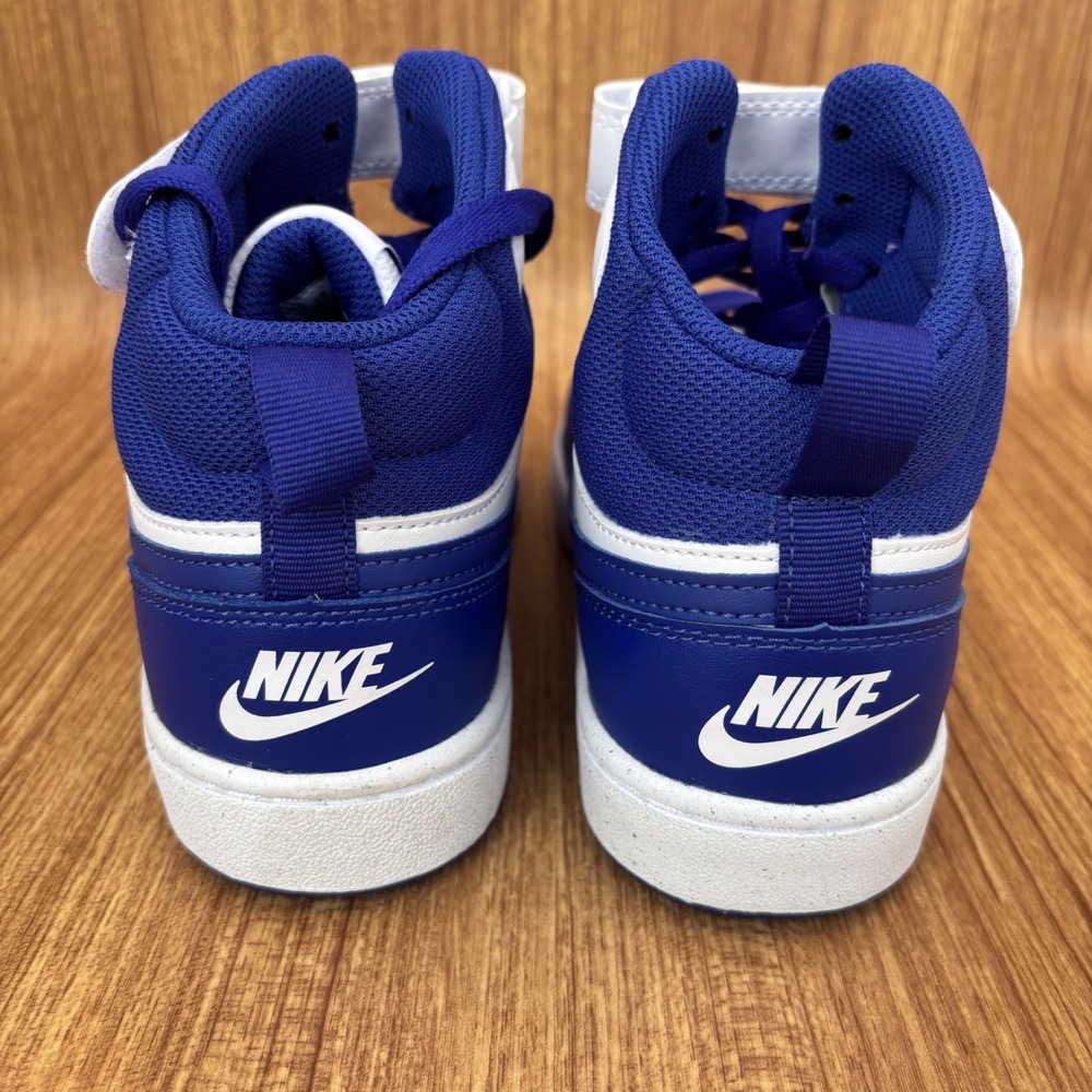 Nike Court Borough Mid 2 GS Kids 6Y‎ White Deep Night Blue CD7782-130 NEW - Picture 4 of 6